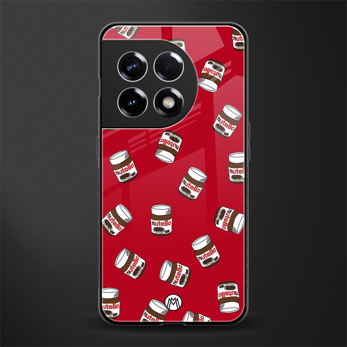 red nutella back phone cover | glass case for oneplus 11r