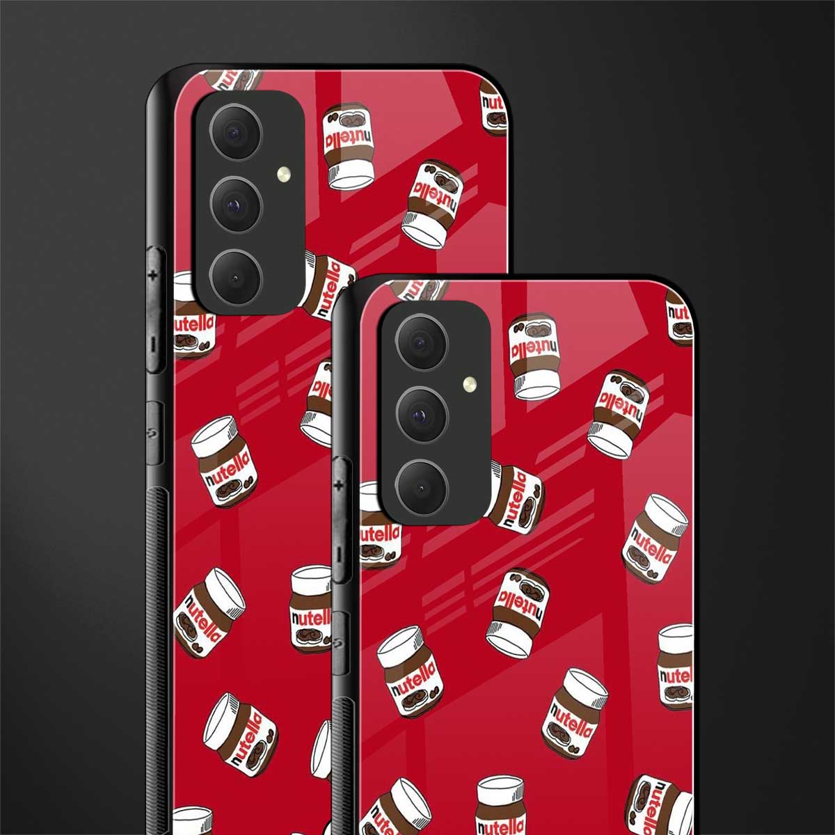 red nutella back phone cover | glass case for samsung galaxy a54 5g