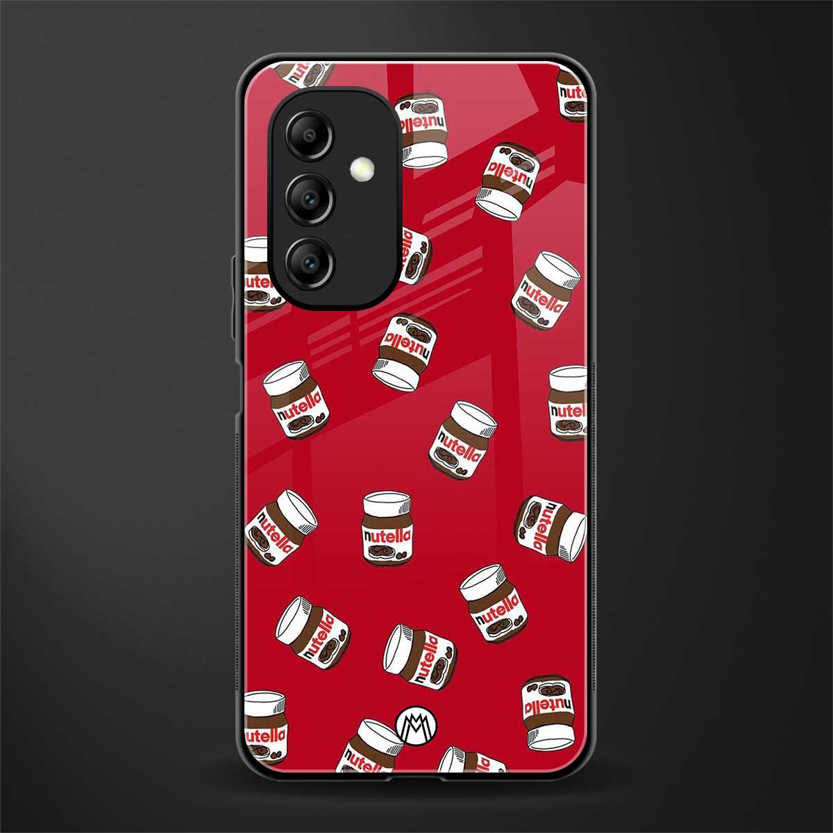 red nutella back phone cover | glass case for samsung galaxy a14 5g