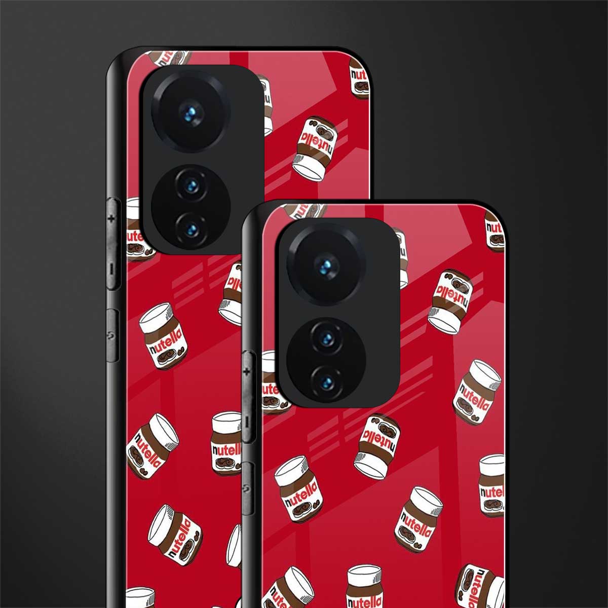red nutella back phone cover | glass case for vivo t1 44w 4g