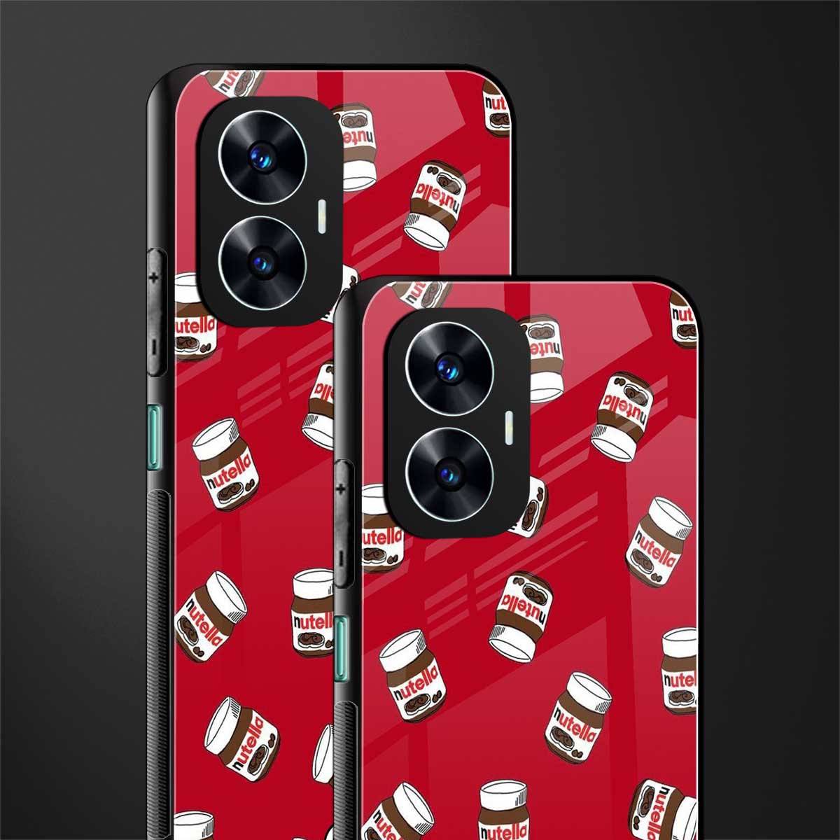 red nutella back phone cover | glass case for realme c55