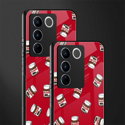 red nutella back phone cover | glass case for vivo v27 pro 5g