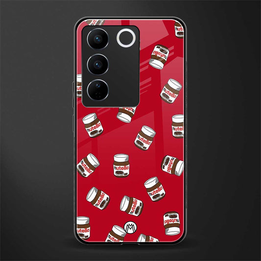 red nutella back phone cover | glass case for vivo v27 pro 5g