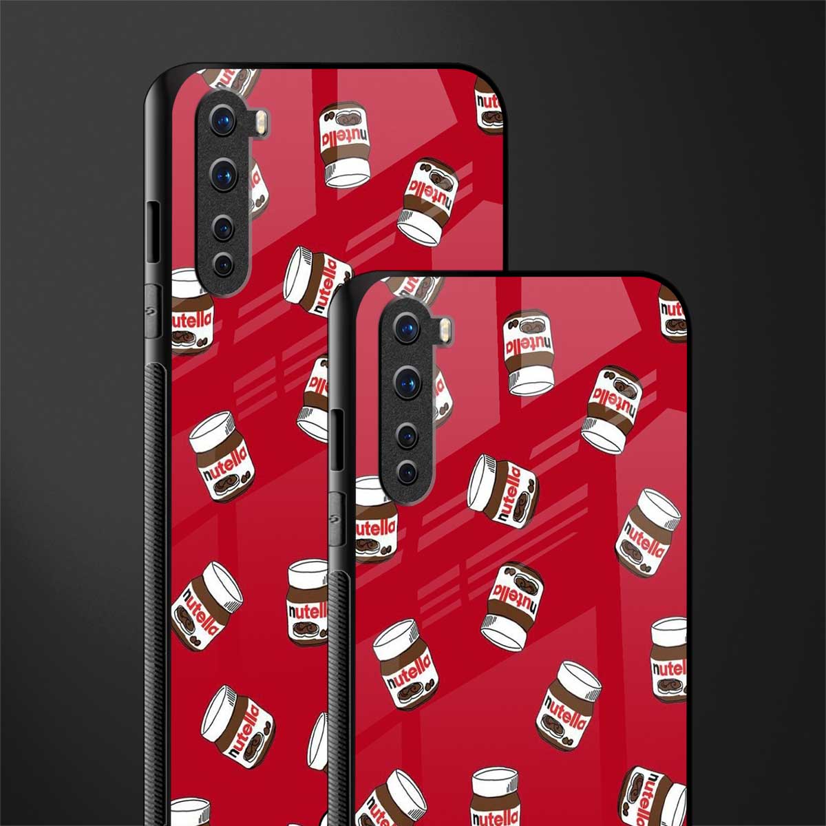 red nutella glass case for oneplus nord ac2001 image-2