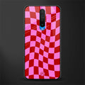 red pink trippy check pattern glass case for poco x2 image