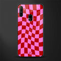 red pink trippy check pattern glass case for realme narzo 20a image