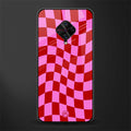 red pink trippy check pattern glass case for vivo s1 pro image