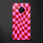 red pink trippy check pattern glass case for vivo s1 pro image