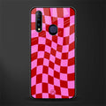 red pink trippy check pattern glass case for vivo z1 pro image