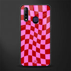 red pink trippy check pattern glass case for vivo z1 pro image