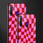 red pink trippy check pattern glass case for realme narzo 10 image-2