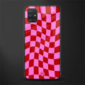 red pink trippy check pattern glass case for samsung galaxy a51 image