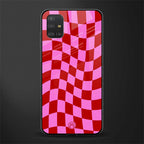 red pink trippy check pattern glass case for samsung galaxy a51 image