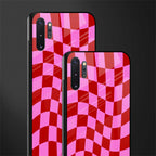 red pink trippy check pattern glass case for samsung galaxy note 10 plus image-2