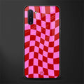 red pink trippy check pattern glass case for samsung galaxy note 10 image