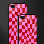 red pink trippy check pattern glass case for realme c1 image-2