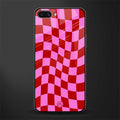 red pink trippy check pattern glass case for realme c1 image