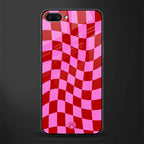 red pink trippy check pattern glass case for realme c1 image