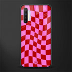 red pink trippy check pattern glass case for realme x2 image