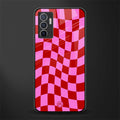 red pink trippy check pattern glass case for vivo v23e image