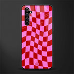 red pink trippy check pattern glass case for realme x50 pro image