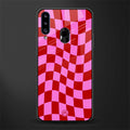 red pink trippy check pattern glass case for samsung galaxy a20s image