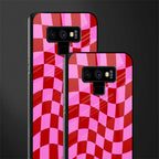 red pink trippy check pattern glass case for samsung galaxy note 9 image-2