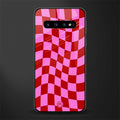 red pink trippy check pattern glass case for samsung galaxy s10 plus image