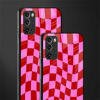 red pink trippy check pattern glass case for samsung galaxy note 20 image-2