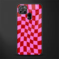 red pink trippy check pattern glass case for realme narzo 30a image