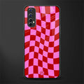 red pink trippy check pattern glass case for realme narzo 20 pro image