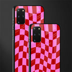 red pink trippy check pattern glass case for samsung galaxy s20 plus image-2