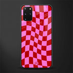 red pink trippy check pattern glass case for samsung galaxy s20 plus image