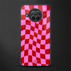 red pink trippy check pattern glass case for mi 10i image