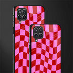 red pink trippy check pattern glass case for samsung galaxy a42 5g image-2