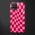 red pink trippy check pattern glass case for realme 8 pro image