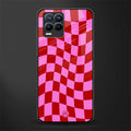 red pink trippy check pattern glass case for realme 8 4g image