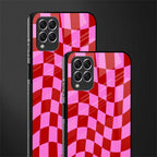 red pink trippy check pattern glass case for samsung galaxy f62 image-2