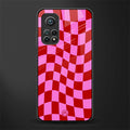 red pink trippy check pattern glass case for mi 10t 5g image