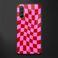 red pink trippy check pattern glass case for oneplus nord ce 5g image