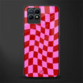 red pink trippy check pattern glass case for realme narzo 50 image