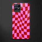 red pink trippy check pattern glass case for realme narzo 50 image