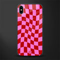 red pink trippy check pattern glass case for iphone xs max image