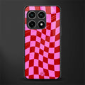 red pink trippy check pattern glass case for oneplus 10 pro 5g image