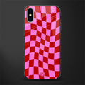 red pink trippy check pattern glass case for iphone x image