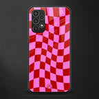 red pink trippy check pattern back phone cover | glass case for samsung galaxy a13 4g