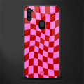 red pink trippy check pattern glass case for samsung a11 image