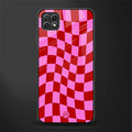 red pink trippy check pattern back phone cover | glass case for samsung galaxy f42