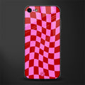 red pink trippy check pattern glass case for iphone 8 image
