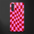 red pink trippy check pattern glass case for oneplus nord ac2001 image
